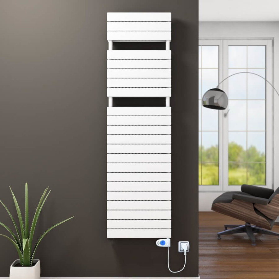 21H Electric Towel Warmer 600x1772 White (Musa Thermostat) 1500 W - 1