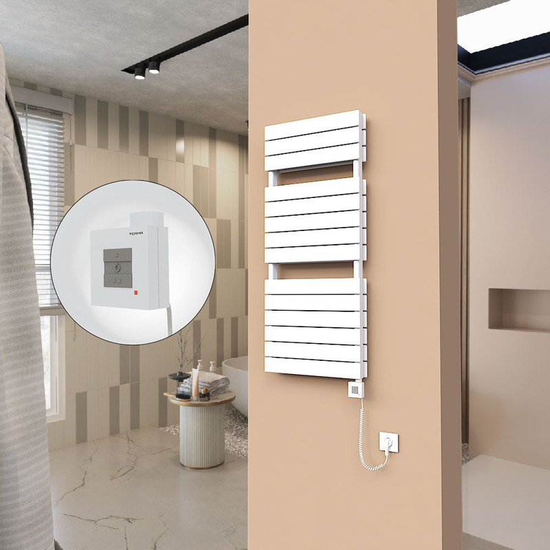 21H Electric Towel Warmer 500x1180 White Ktx1 1000 W (Spiral Cable)