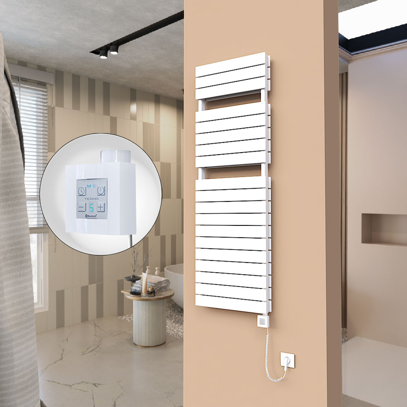 21H Electric Towel Warmer 500x1550 White Ktx4 1000 W (Spiral Cable)