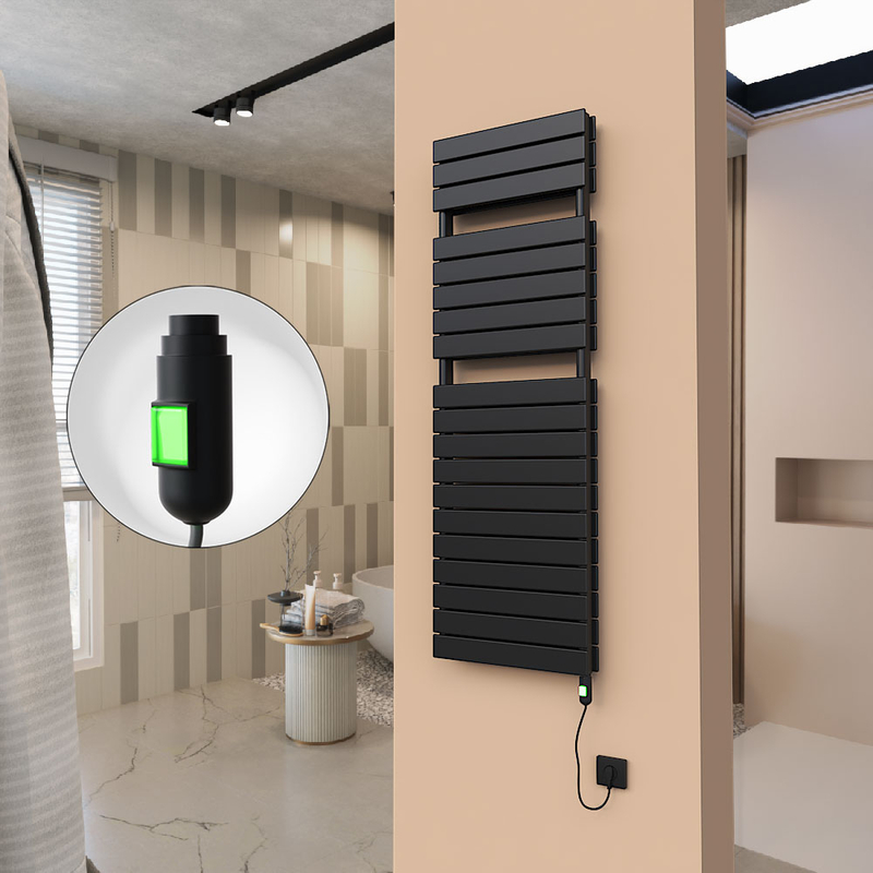 21H Sèche Serviettes Electrique 500x1550 Noir mat (On/Off) 1500 W