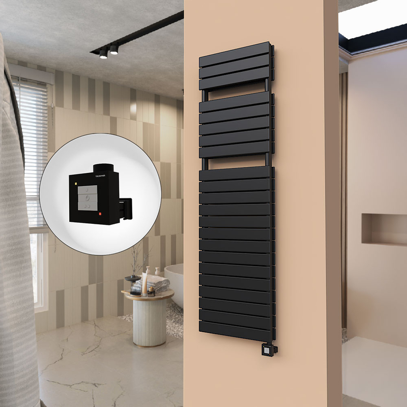 21H Electric Towel Warmer 500x1772 Matte Black Ktx1 1000 W