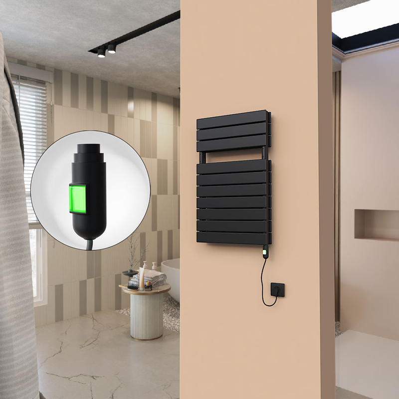 21H Electric Towel Warmer 500x810 Matte Black (On/Off) 600 W