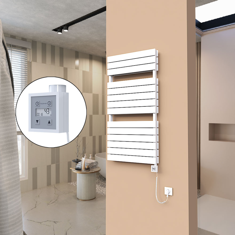 21H Electric Towel Warmer 600x1180 White Ktx3 1000 W (Spiral Cable)