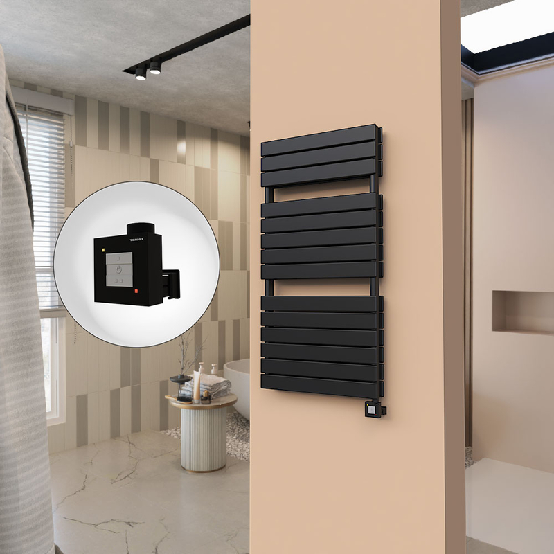 21H Electric Towel Warmer 600x1180 Matte Black Ktx1 1000 W