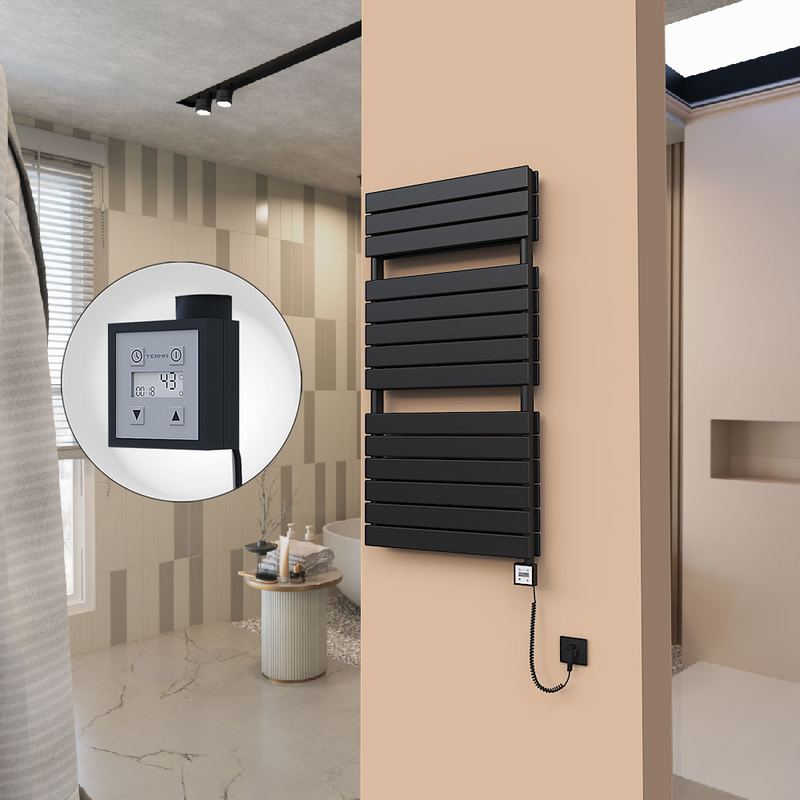 21H Elektrikli Havlupan 600x1180 Siyah (KTX3 Termostat) 1000W Spiral Kablolu