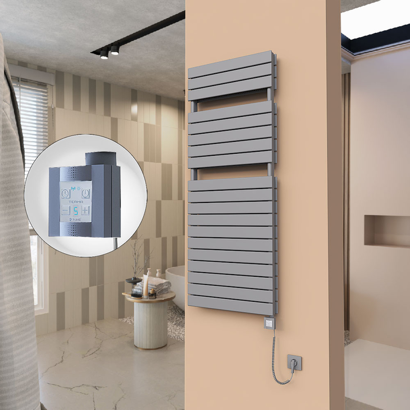 21H Electric Towel Warmer 600x1550 Anthracite Ktx4 1000 W (Spiral Cable)