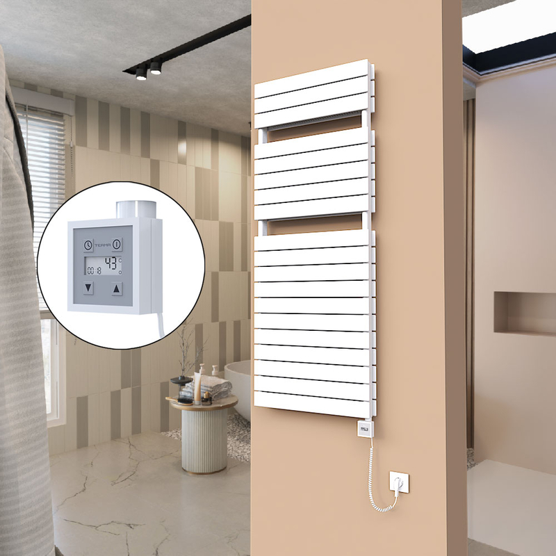21H Electric Towel Warmer 600x1550 White Ktx3 1000 W (Spiral Cable)