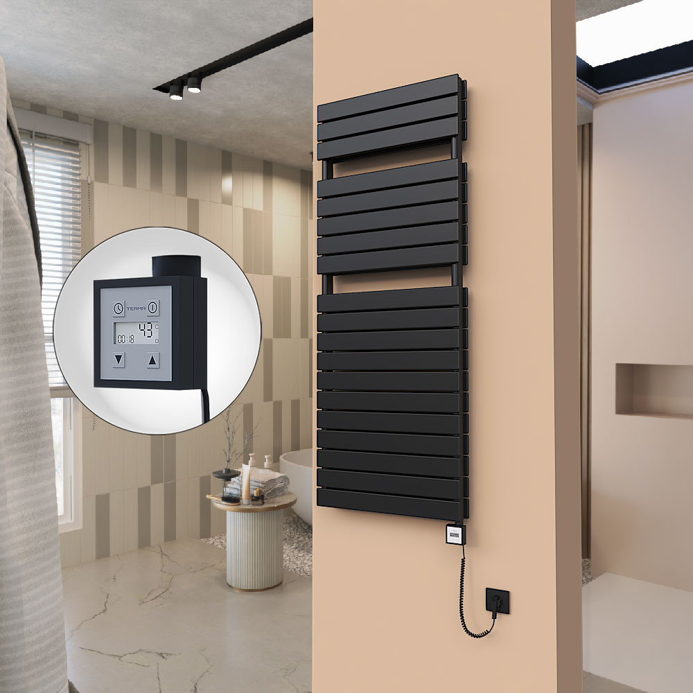 21H Elektrikli Havlupan 600x1550 Siyah (KTX3 Termostat) 1000W Spiral Kablolu - 1