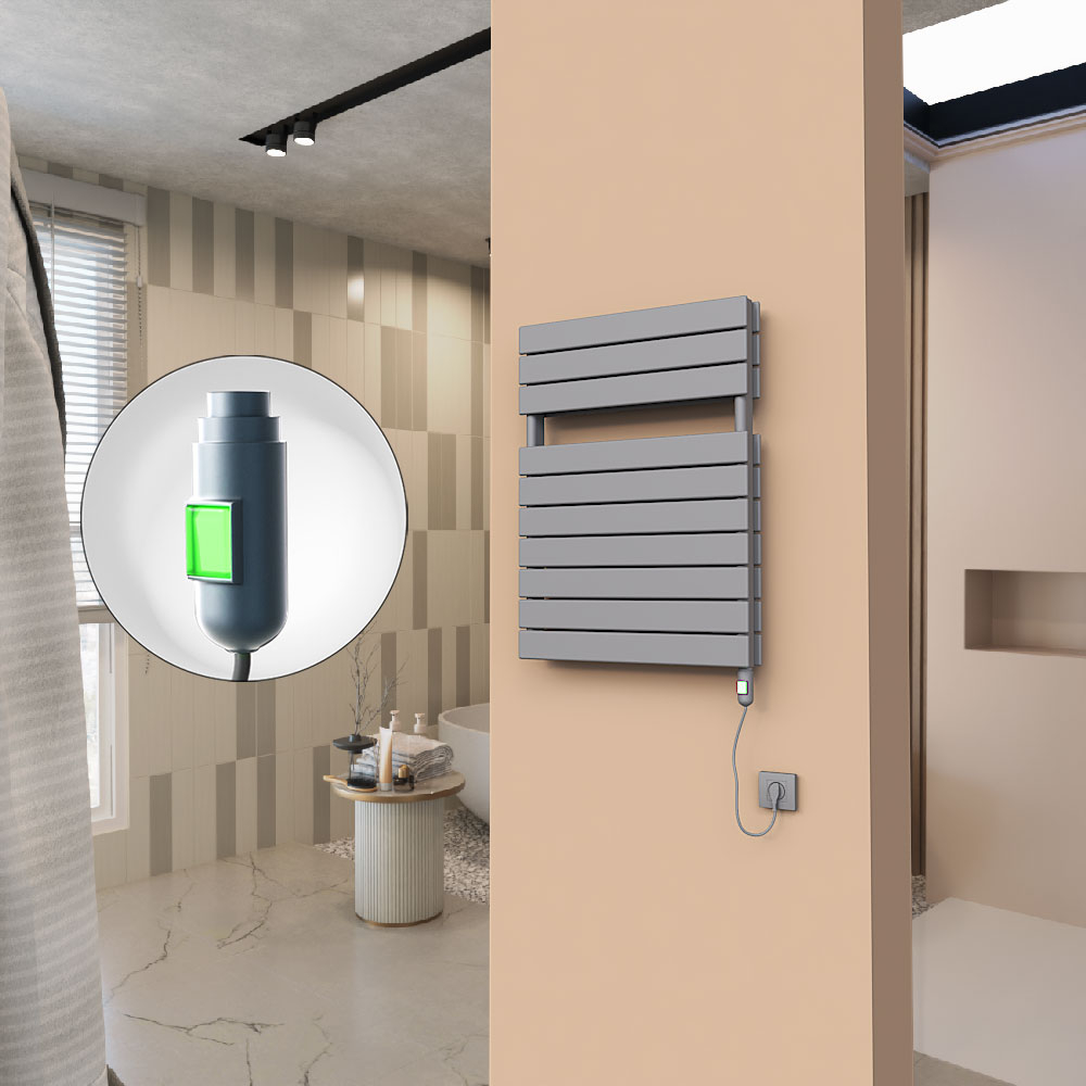 21H Elektrikli Havlupan 600x810 Antrasit (On/Off Düğmeli) 900 W - 1