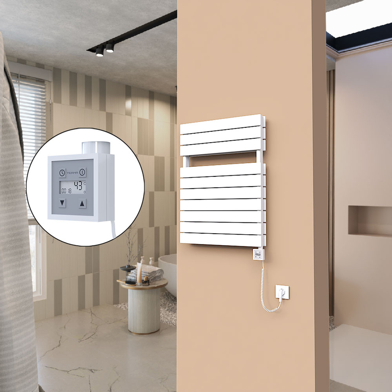 21H Electric Towel Warmer 600x810 White Ktx3 1000 W (Spiral Cable)