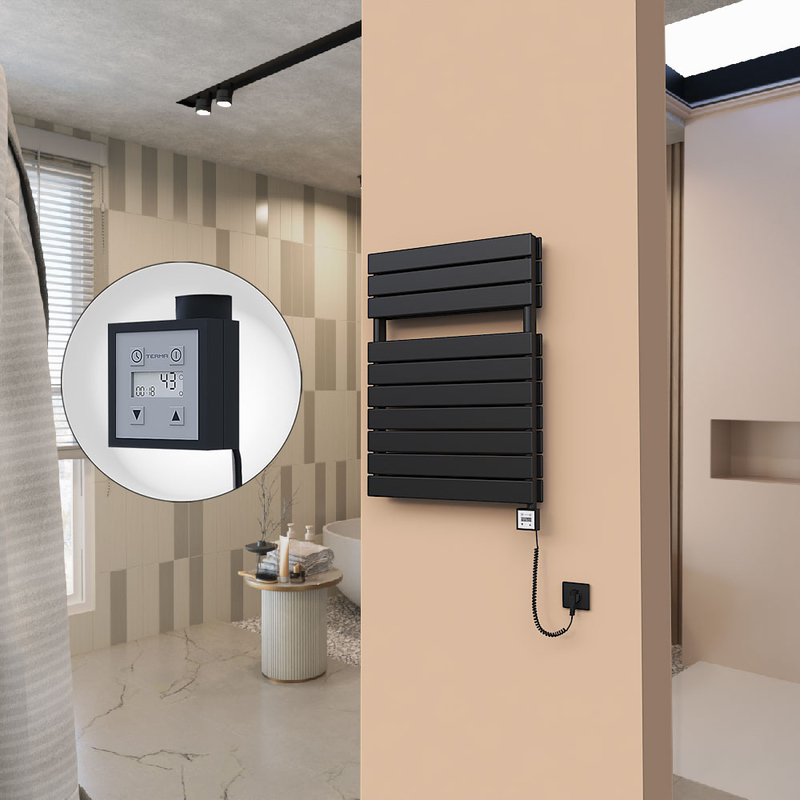 21H Elektrikli Havlupan 600x810 Siyah (KTX3 Termostat) 1000W Spiral Kablolu