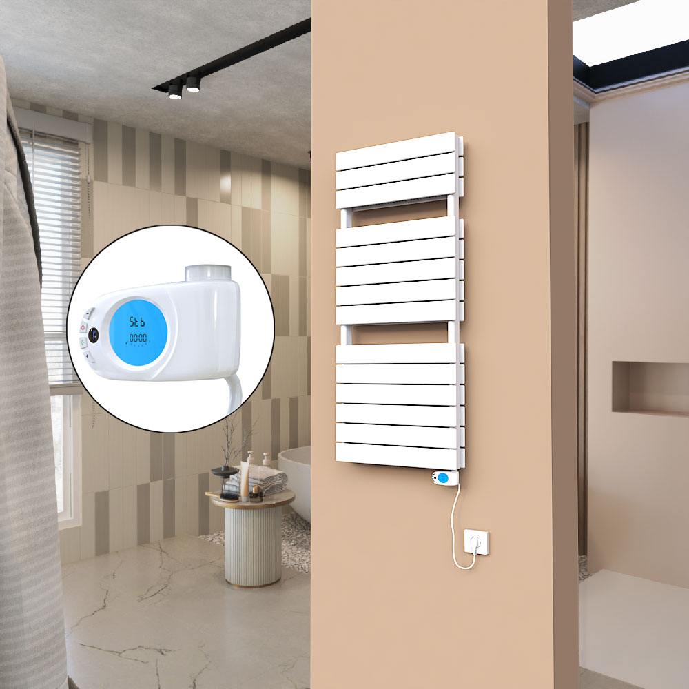 21H Sèche Serviettes Electrique 500x1180 Blanc (Thermostat Musa) 1200 W - 1