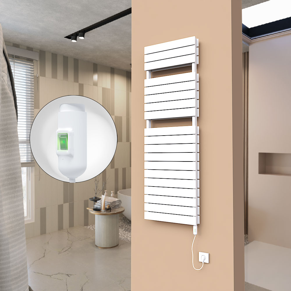 21H Sèche Serviettes Electrique 500x1550 Blanc (On/Off) 1500 W - 2