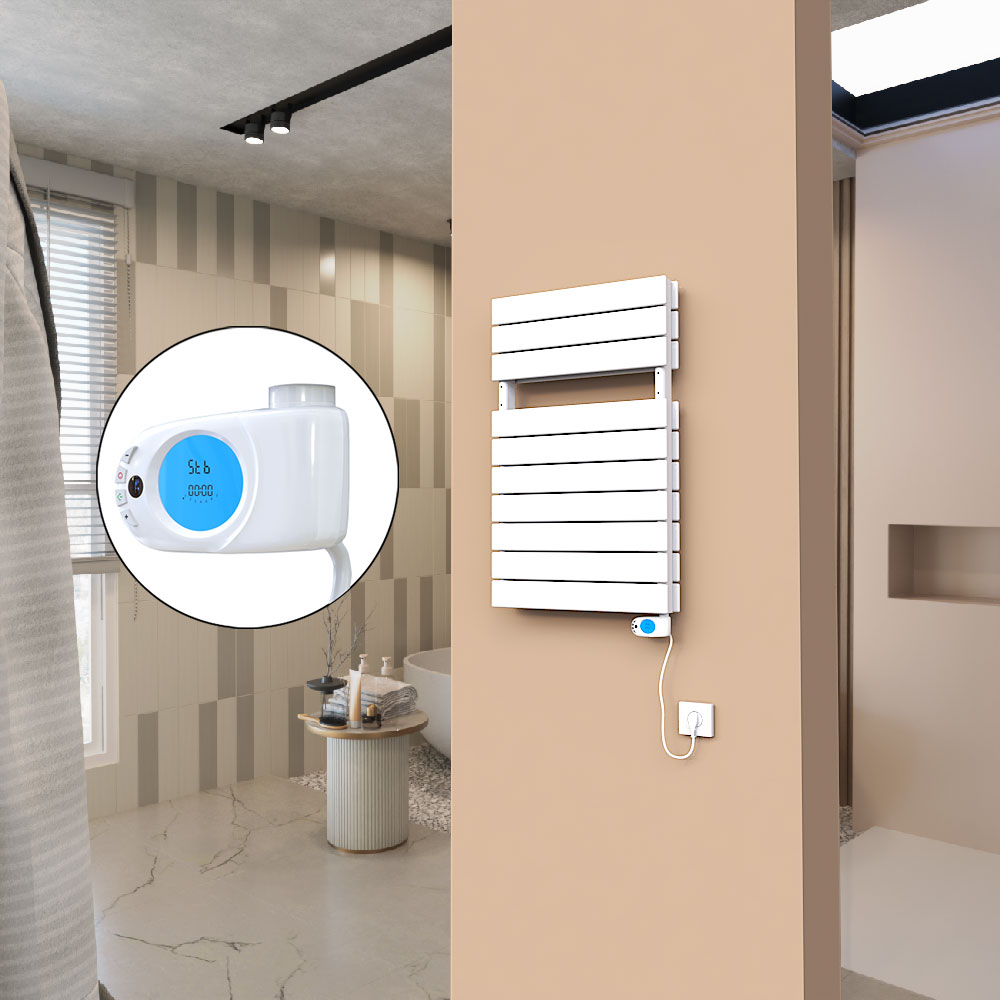 21H Sèche Serviettes Electrique 500x810 Blanc (Thermostat Musa) 900 W - 1