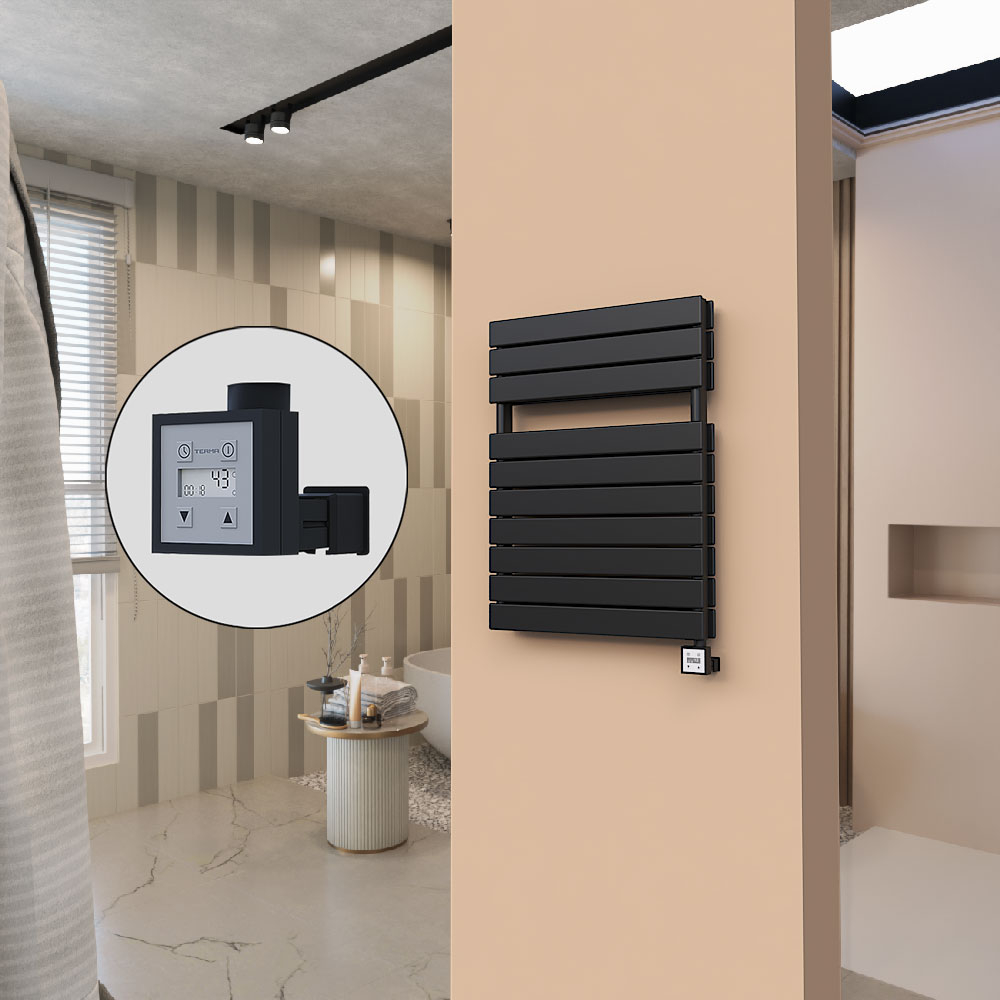 21H Sèche Serviettes Electrique 600x810 Noir mat Ktx3 1000 W - 1