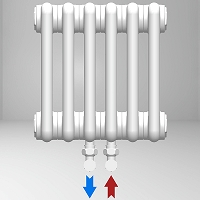 DL 2 Column Radiator 2200x716 Anthracite Lower Middle 50mm