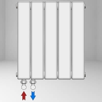 Type 10V Decorative Radiator 1800x810 Matte Black Bottom Left 50mm