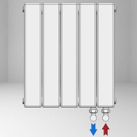 Type 10V Decorative Radiator 1800x810 Matte Black Bottom Right 50mm