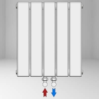 Type 10V Decorative Radiator 1800x810 Matte Black Bottom Middle 50mm