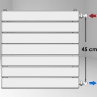Type 10H Decorative Radiator 514x600 Anthracite (Thin Radiator) Side-45cm Entry Right