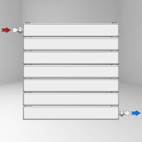 Type 10H Decorative Radiator 514x600 Anthracite (Thin Radiator) Cross-Left Top-Right Bottom