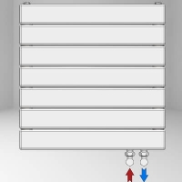 Type 10H Decorative Radiator 514x600 Anthracite (Thin Radiator) Bottom Right 50mm