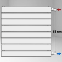Type 22H Decorative Radiator 588x2600 Matte Black Side-55cm Entry Right