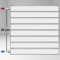 Type 22H Decorative Radiator 588x2600 Matte Black Side-55cm Entry Left