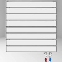 Type 22H Decorative Radiator 588x2600 Matte Black Bottom Right 50mm