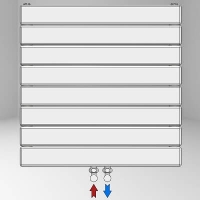 Type 22H Decorative Radiator 588x2600 Matte Black Bottom Middle 50mm
