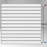Type 22H Decorative Radiator 884x1900 Matte Black Side-85cm Entry Right