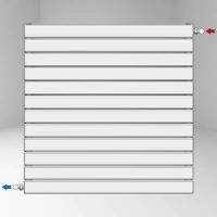 Type 22H Decorative Radiator 884x1900 Matte Black Cross-Left Bottom Top Right