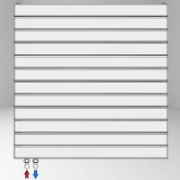 Type 22H Decorative Radiator 884x1900 Matte Black Bottom Left 50mm