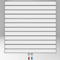 Type 22H Decorative Radiator 884x1900 Matte Black Bottom Middle 50mm