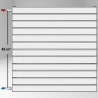 Type 22H Decorative Radiator 884x1900 Matte Black Side-85cm Entry Left