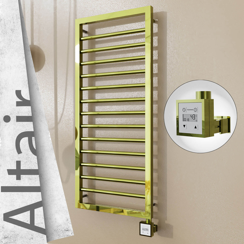 Altair Electric Stainless Steel Towel Rail 400x1040 Gold (KTX3 Thermostat) 300W