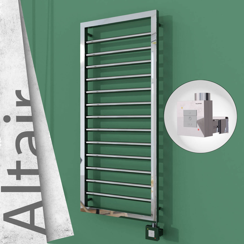 Altair Electric Stainless Steel Towel Rail 400x1040 Mirror Polished (KTX1 Thermostat) 300W