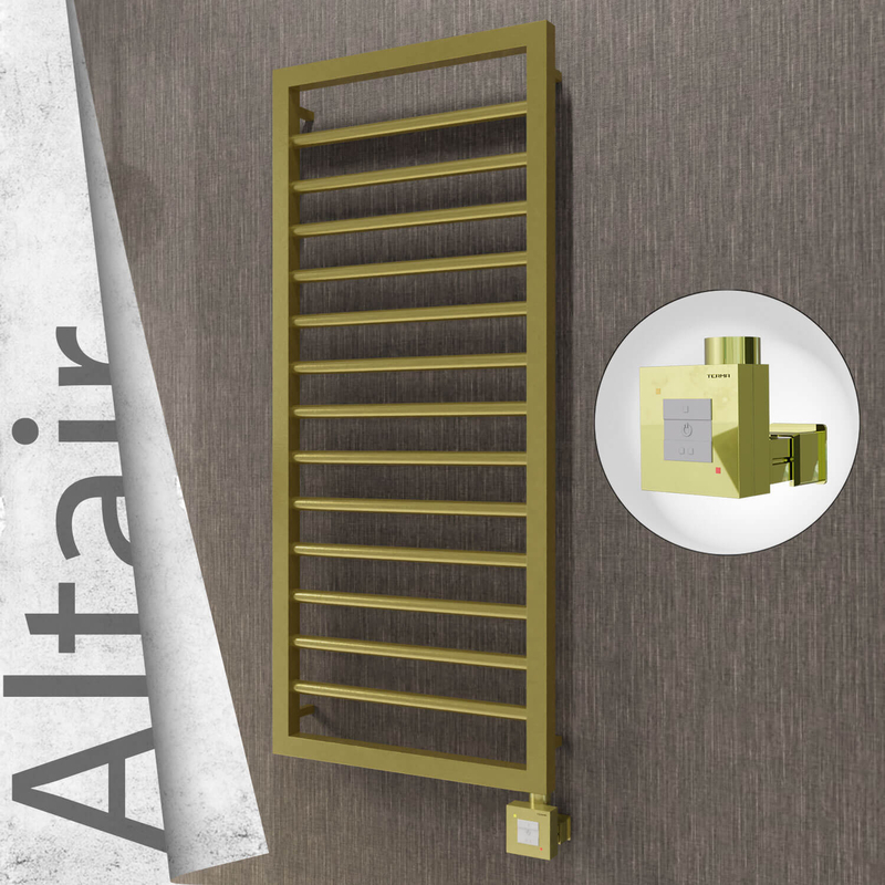 Altair Electric Stainless Steel Towel Rail 400x1040 Satin Gold (KTX1 Thermostat) 300W