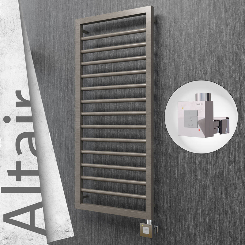 Altair Electric Stainless Steel Towel Rail 400x1040 Satin Polished (KTX1 Thermostat) 300W