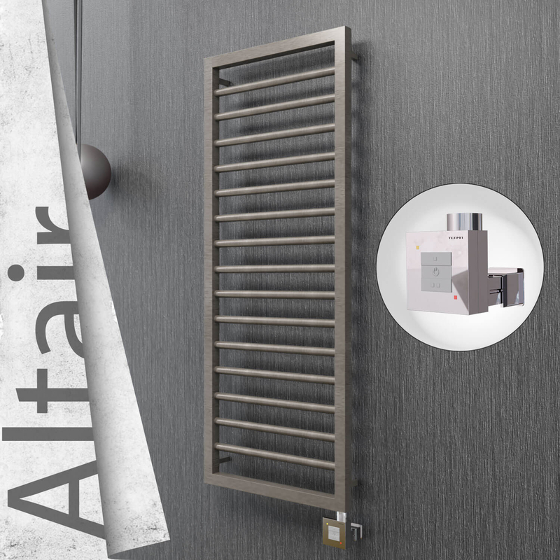 Altair Electric Stainless Steel Towel Rail 400x1180 Satin Polished (KTX1 Thermostat) 300W