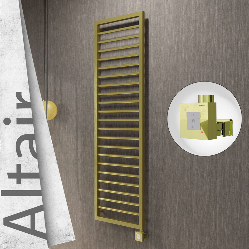 Altair Electric Stainless Steel Towel Rail 400x1600 Satin Gold (KTX1 Thermostat) 300W