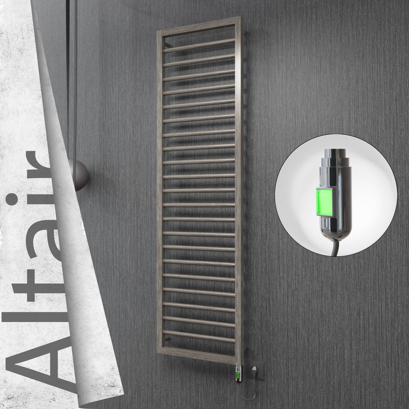Altair Electric Stainless Steel Towel Rail 400x1600 Satin Polished (On/Off Switch) 300W 