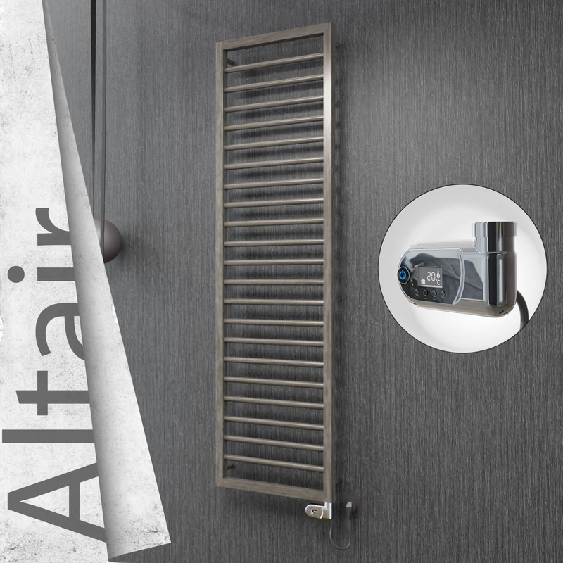 Altair Electric Stainless Steel Towel Rail 400x1600 Satin Polished (Thesis Thermostat) 300W