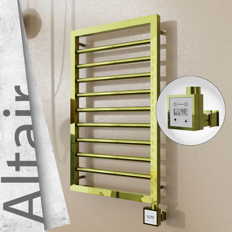 Altair Electric Stainless Steel Towel Rail 400x760 Gold (KTX3 Thermostat) 200W