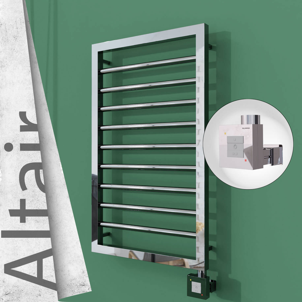 Altair Electric Stainless Steel Towel Rail 400x760 Mirror Polished (KTX1 Thermostat) 200W - 1