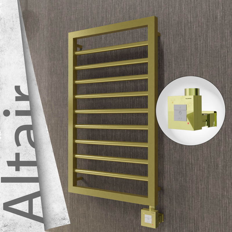 Altair Electric Stainless Steel Towel Rail 400x760 Satin Gold (KTX1 Thermostat) 200W