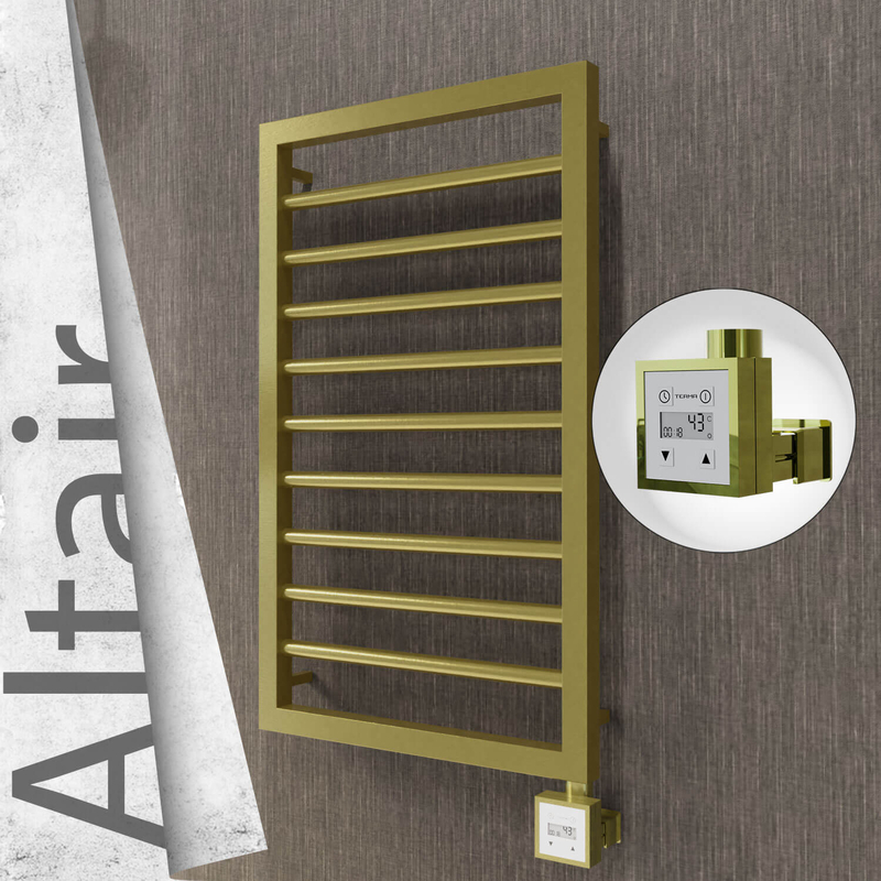 Altair Electric Stainless Steel Towel Rail 400x760 Satin Gold (KTX3 Thermostat) 200W