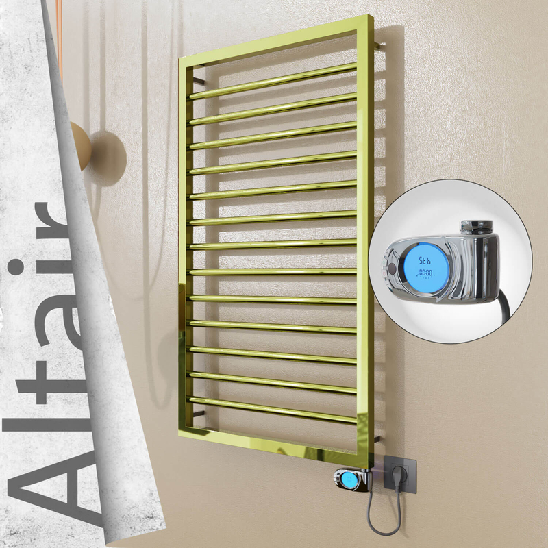 Altair Electric Stainless Steel Towel Rail 500x1040 Gold (Musa Thermostat) 300W