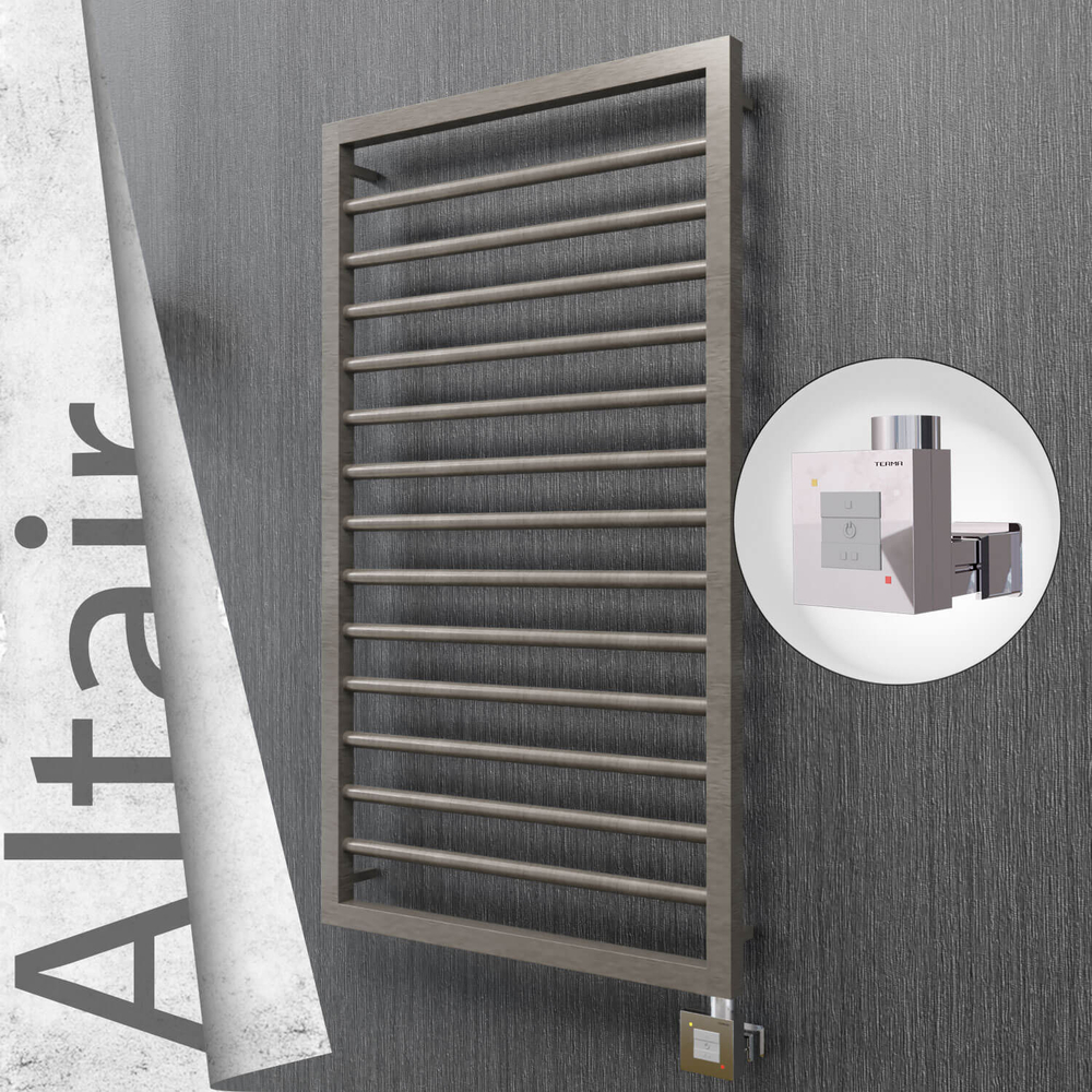 Altair Electric Stainless Steel Towel Rail 500x1040 Satin Polished (KTX1 Thermostat) 300W - 1