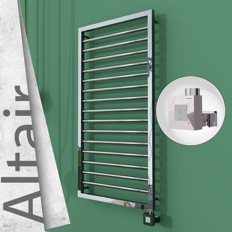 Altair Electric Stainless Steel Towel Rail 500x1180 Mirror Polished (KTX1 Thermostat) 300W